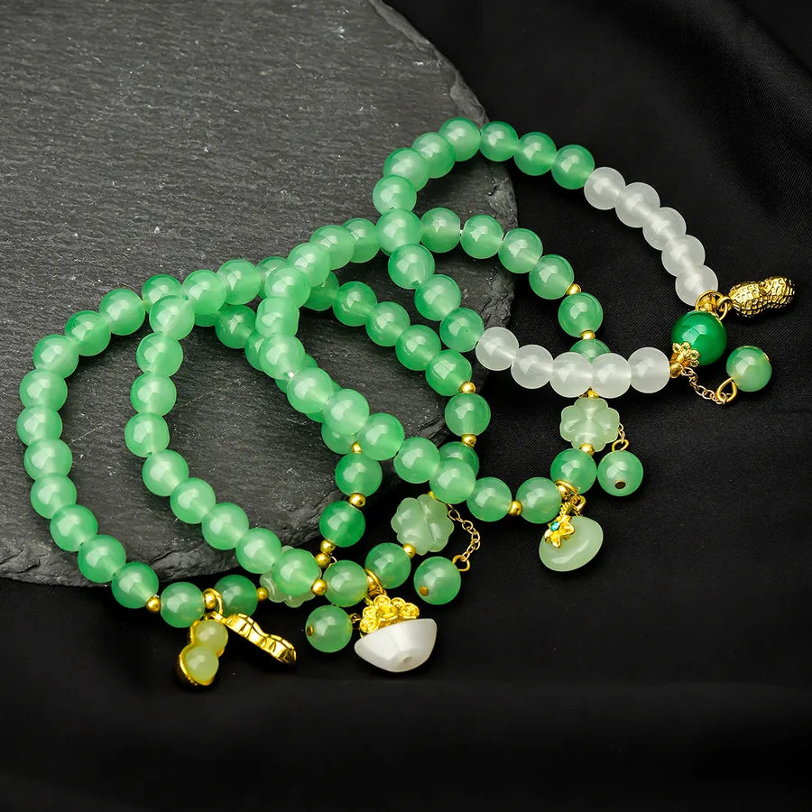 Elegant Classical Four Leaf Clover Butterfly Alloy Glass Beaded Bracelets Wholesale