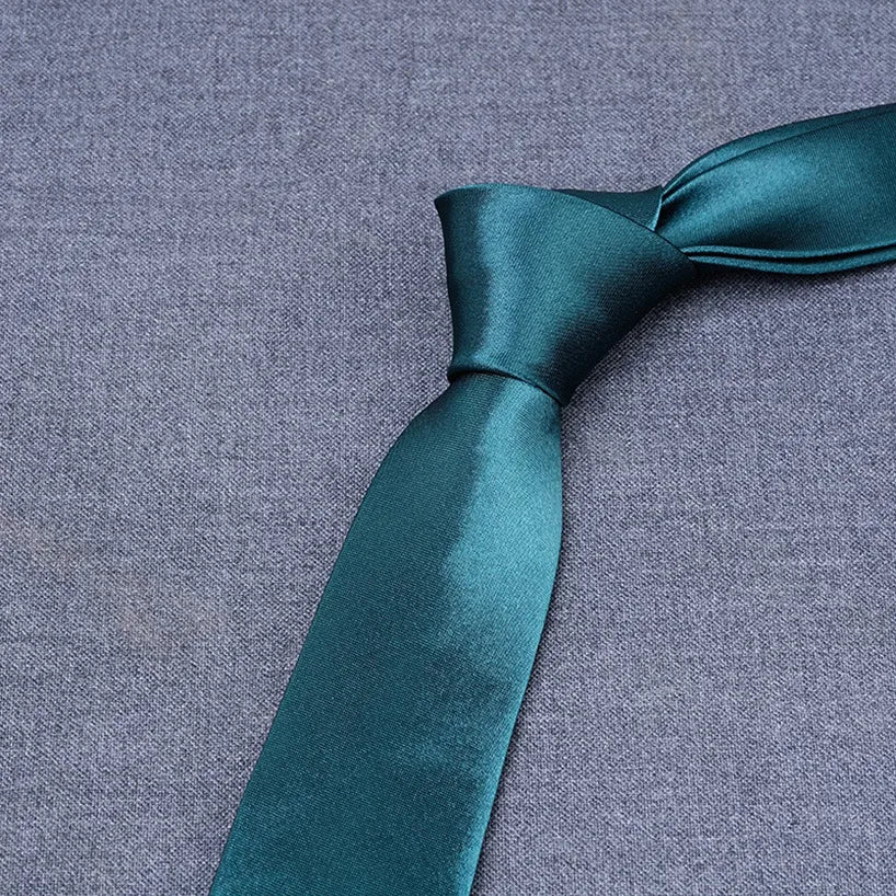 formal solid color polyester satin unisex tie