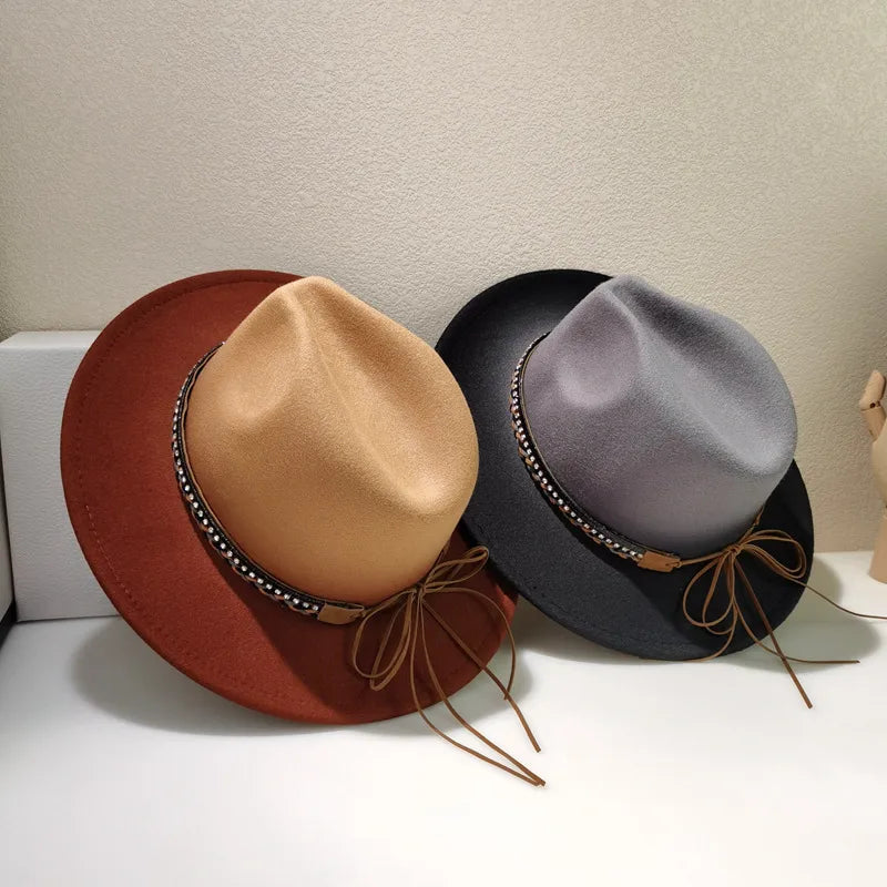 women's ethnic style solid color big eaves bucket hat