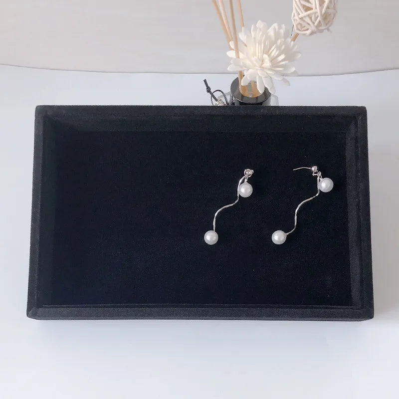 Small velvet ring plate earrings earrings plate empty plate jewelry display rack jewelry storage box tray wholesale