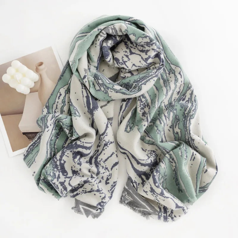 women's fashion geometric imitation cashmere winter scarves