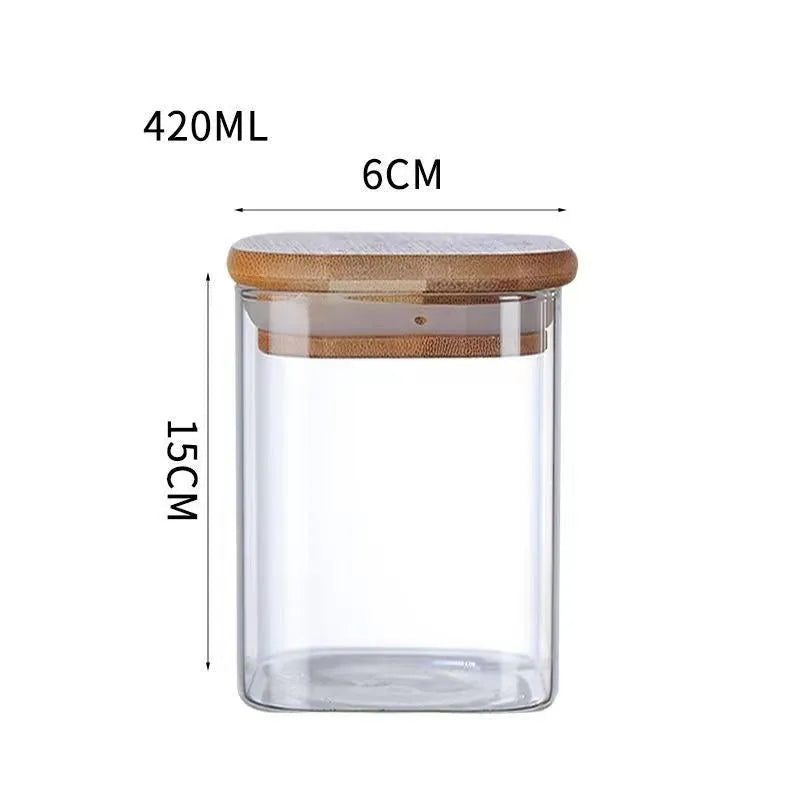 Simple Style Solid Color Glass Storage Container Box