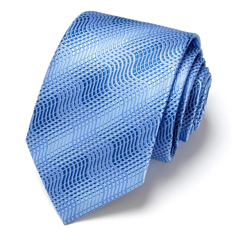 casual geometric waves polyester polyester yarn men's tie