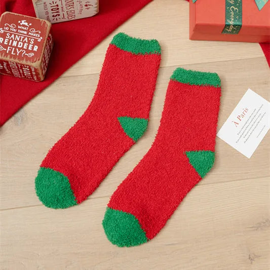 Christmas Christmas Women's Cartoon Polyester Jacquard Crew Socks A Pair