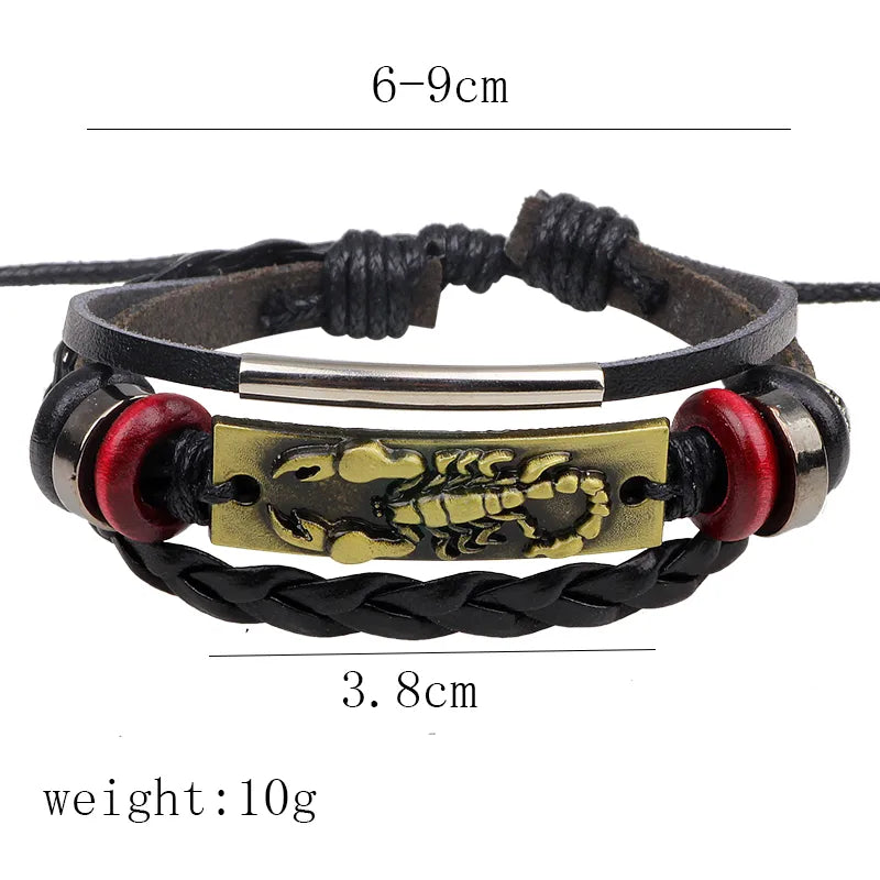 retro cross pu leather alloy braid unisex bracelets