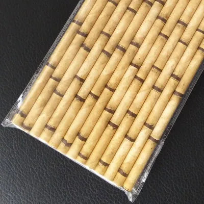 Multicolor Flat Bamboo Pattern Paper Straw Paper Straw