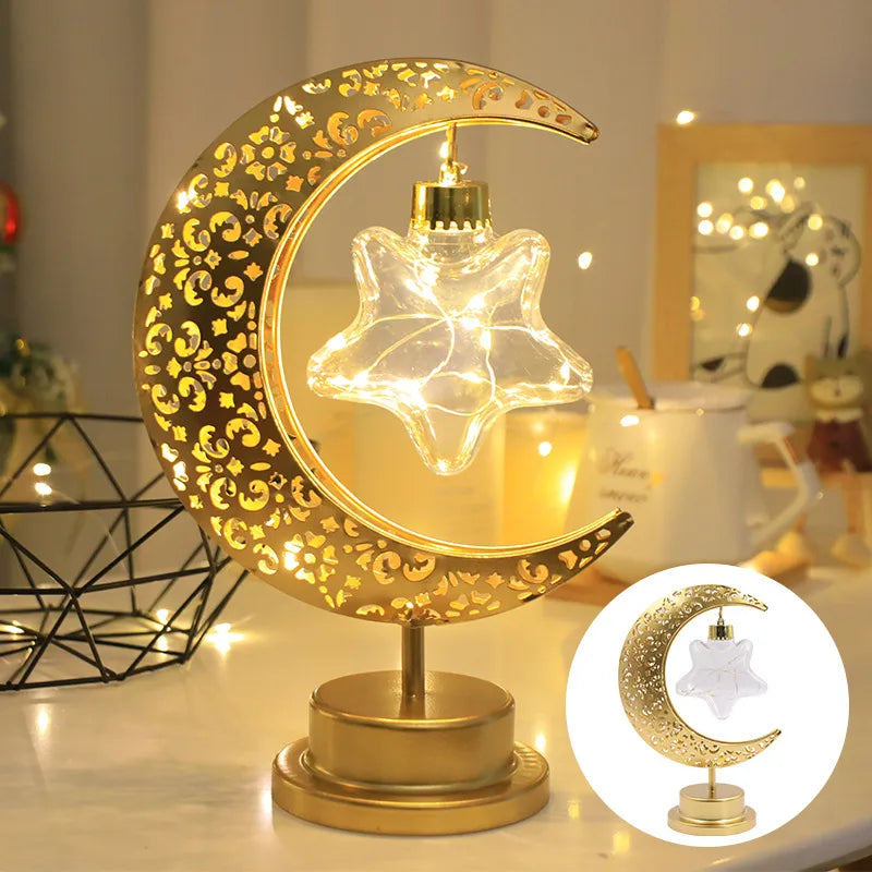 Casual Romantic Simple Style Moon Plastic Iron Indoor Party Night Lights Led Lights Night Lights