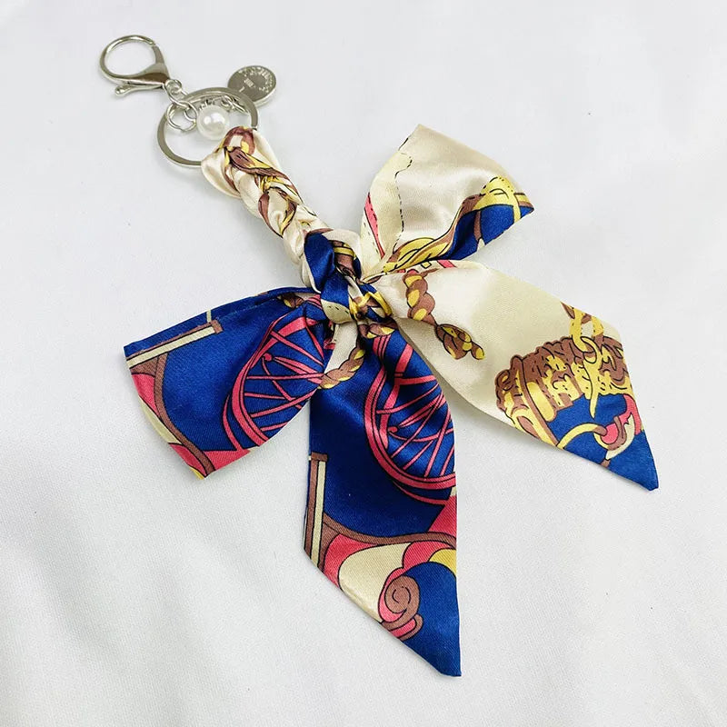 Sweet Simple Style Bow Knot Cloth Metal Unisex Bag Pendant Keychain