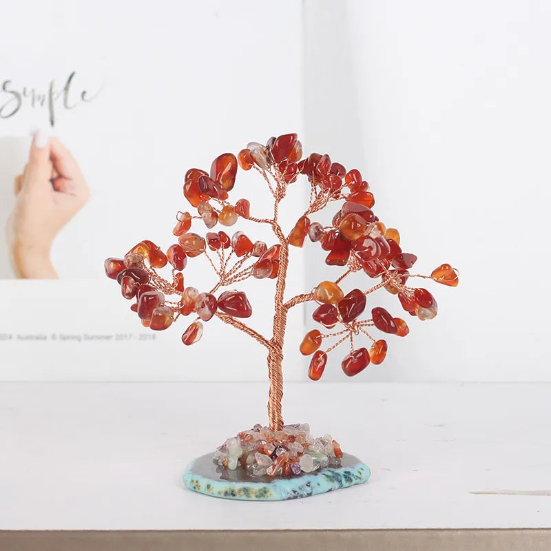 Simple Style Tree Crystal Agate copper wire Ornaments Artificial Decorations