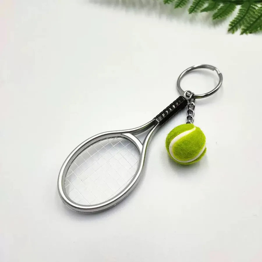 1 Piece Fitness Sports Tennis Racket Plastic Unisex Keychain