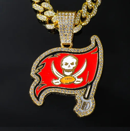 New Arrival Pirate Full Diamond Pendant European Hip Hop Hip Hop Popular Ornament Alloy Necklace Wholesale