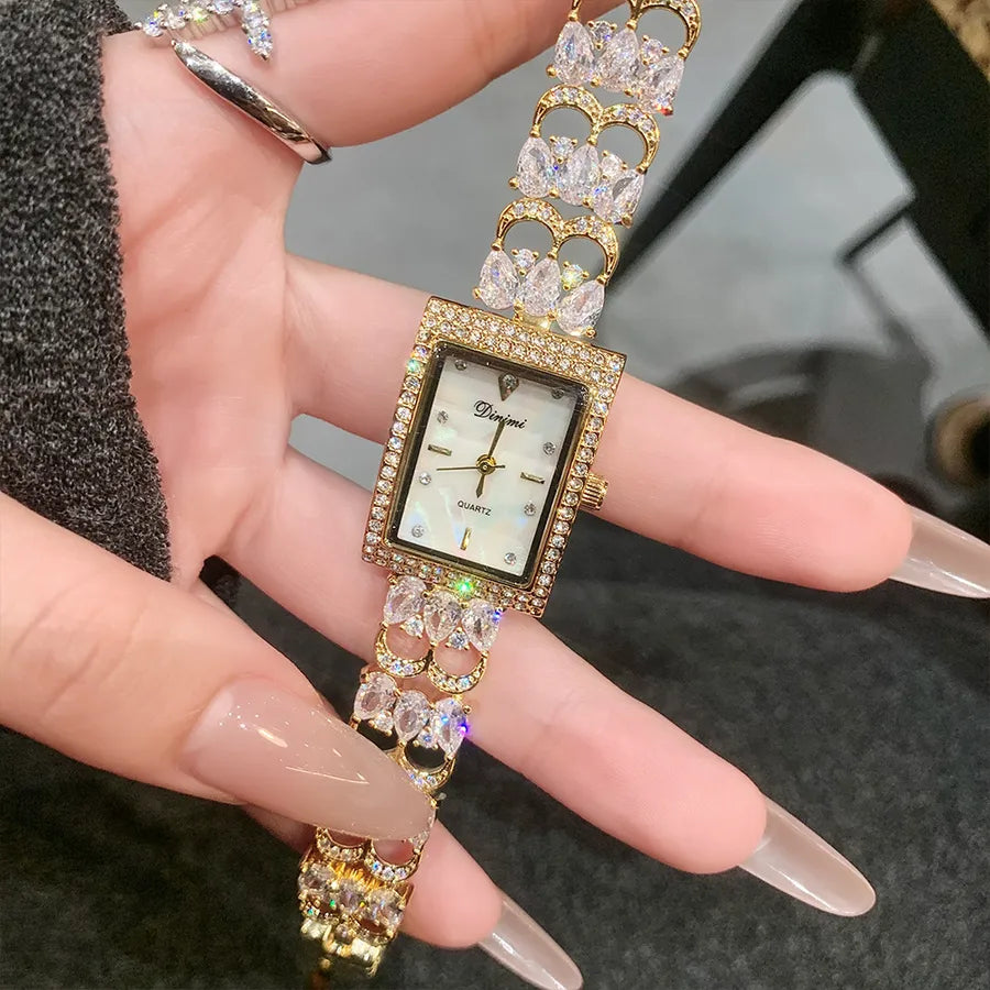 Shiny Solid Color Jewelry Buckle Quartz Watch Women's Watches