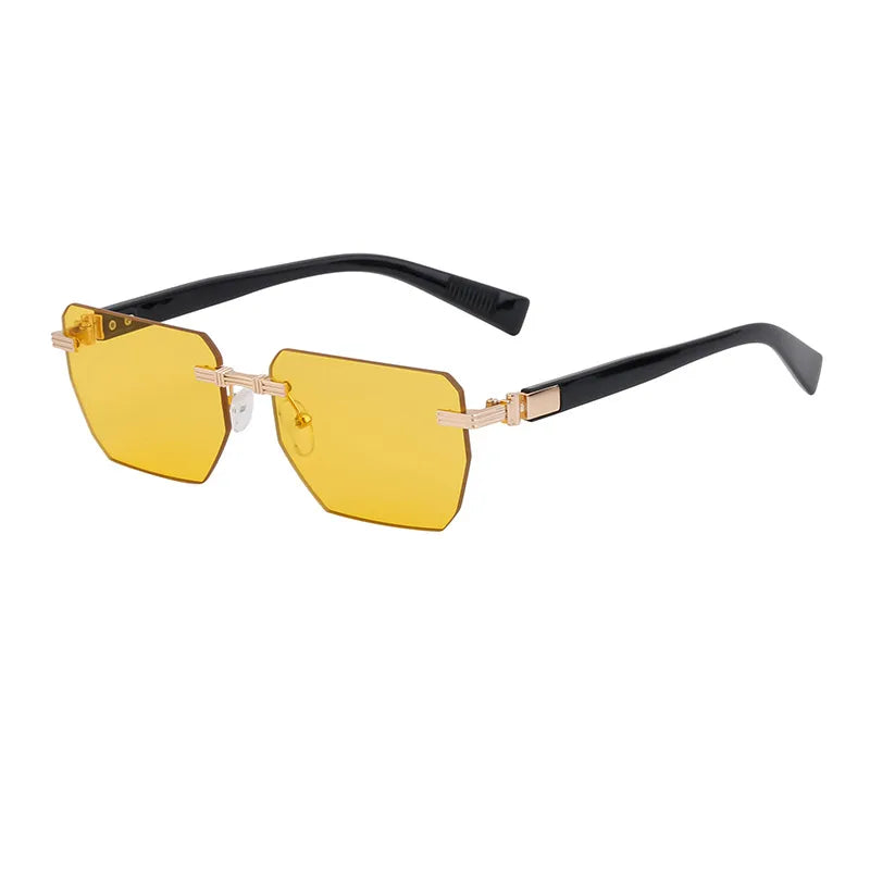 Vacation Solid Color Tinted Lenses Square Frameless Men's Sunglasses