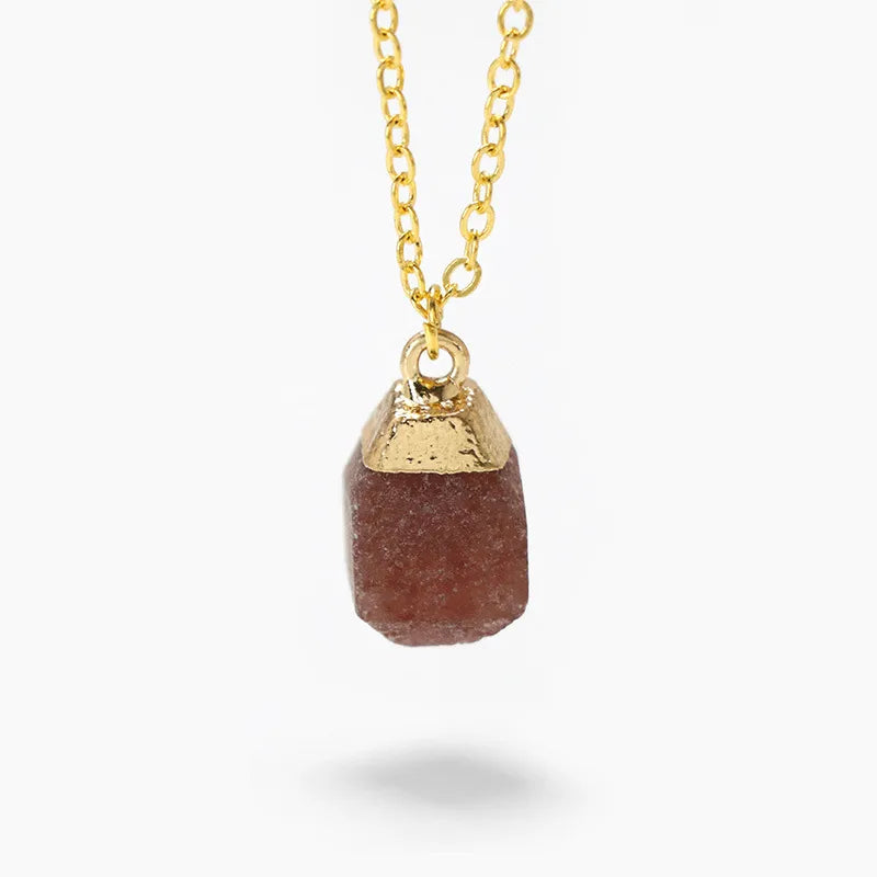 Sweet Geometric Alloy natural stone Pendant Necklace In Bulk