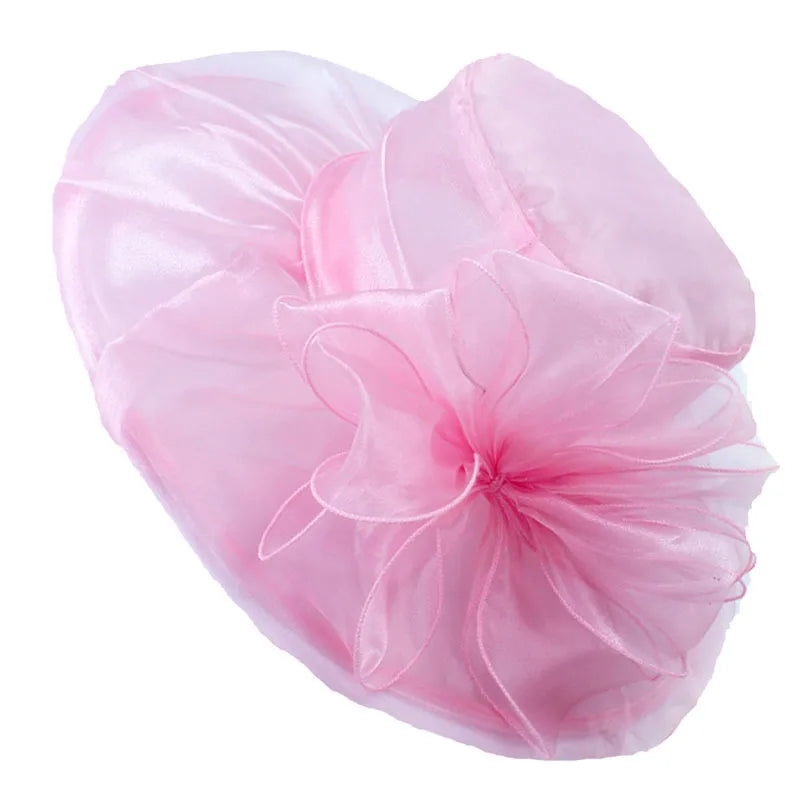 Women's Exaggerated Lady Vacation Solid Color Flower Big Eaves Sun Hat
