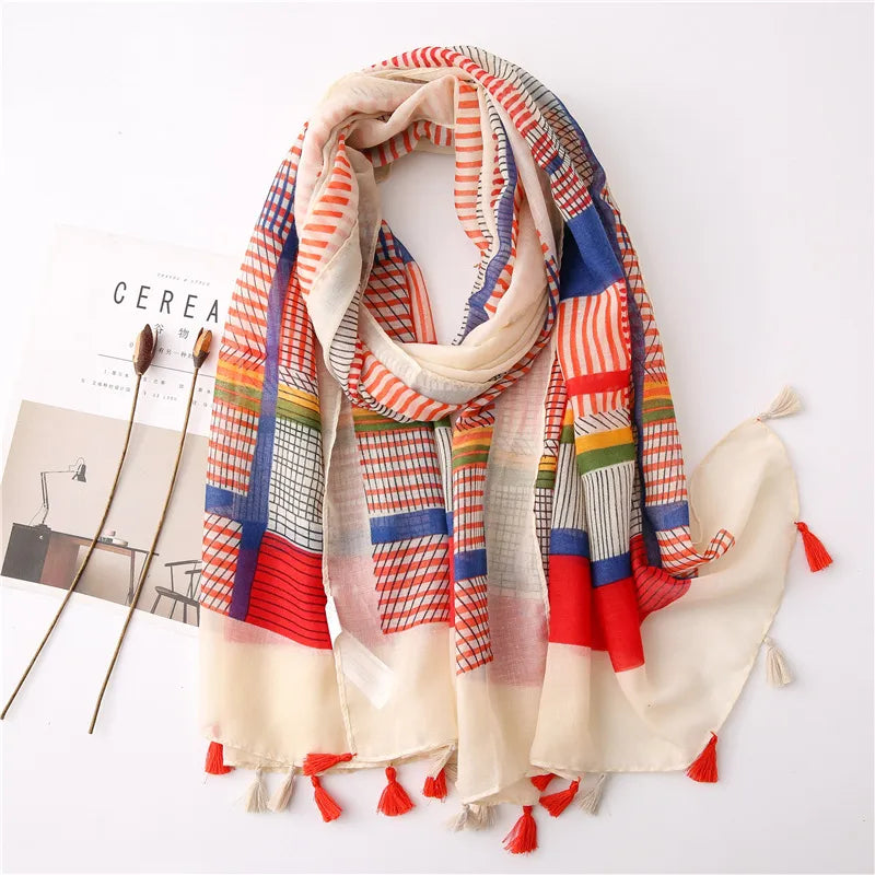 new scarf retro stitching bohemian cashew print silk scarf sunscreen yiwu wholesales