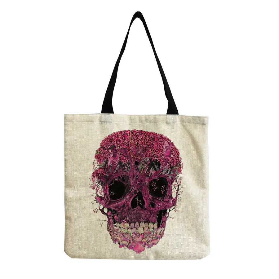 Unisex Casual Punk Skull Shopping bags