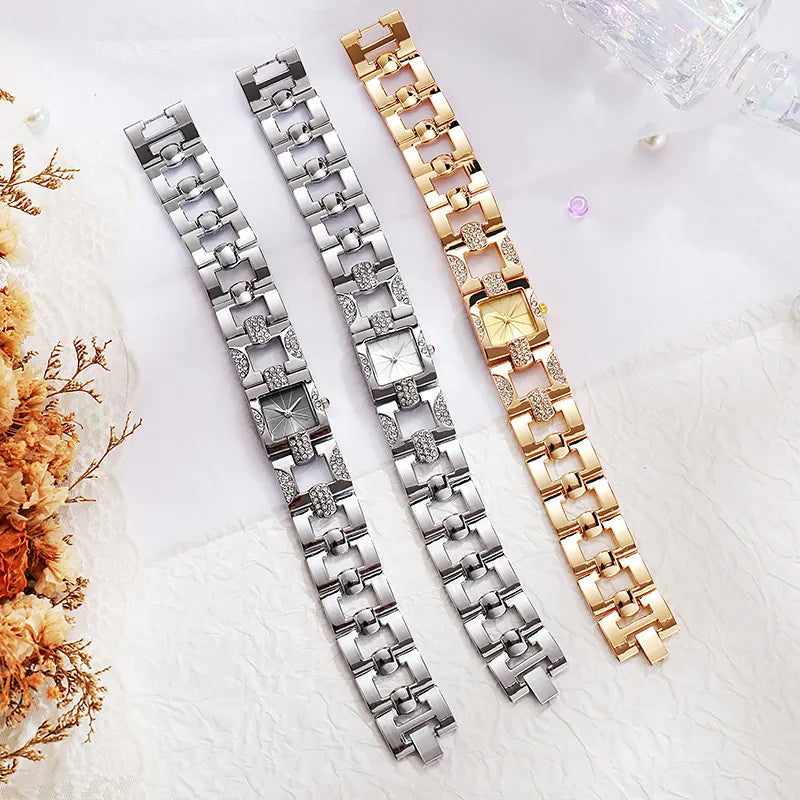 Vacation Simple Style Solid Color Jewelry Buckle Quartz Watch Women's Watches