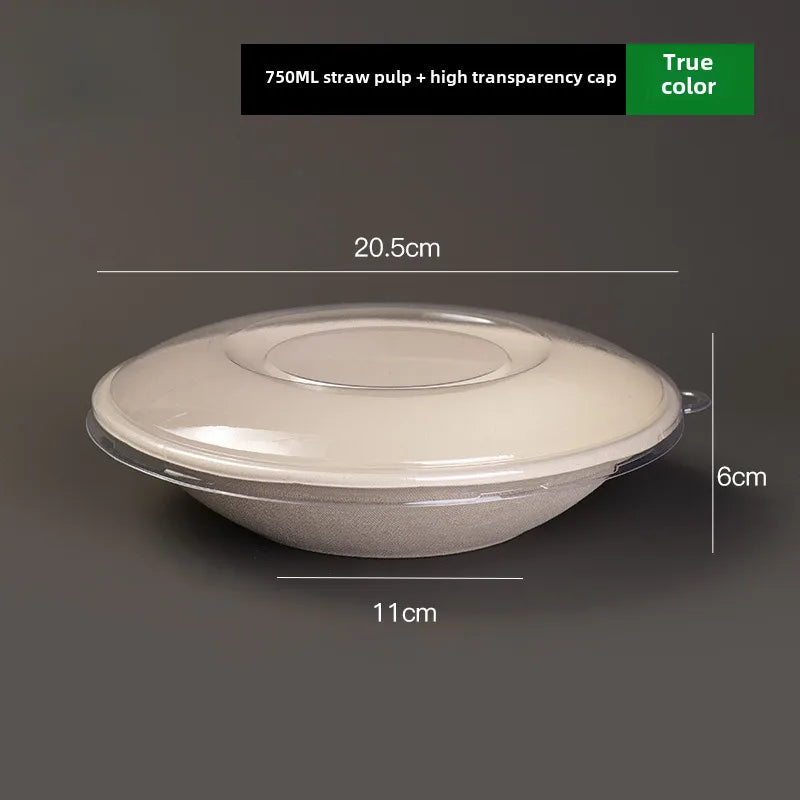 Disposable paper bowl tableware set paper bowl commercial household bowl degradable whole box disposable round bowl