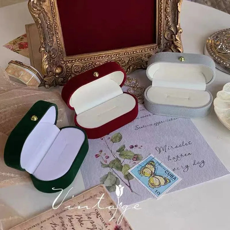fashion solid color pu leather jewelry boxes