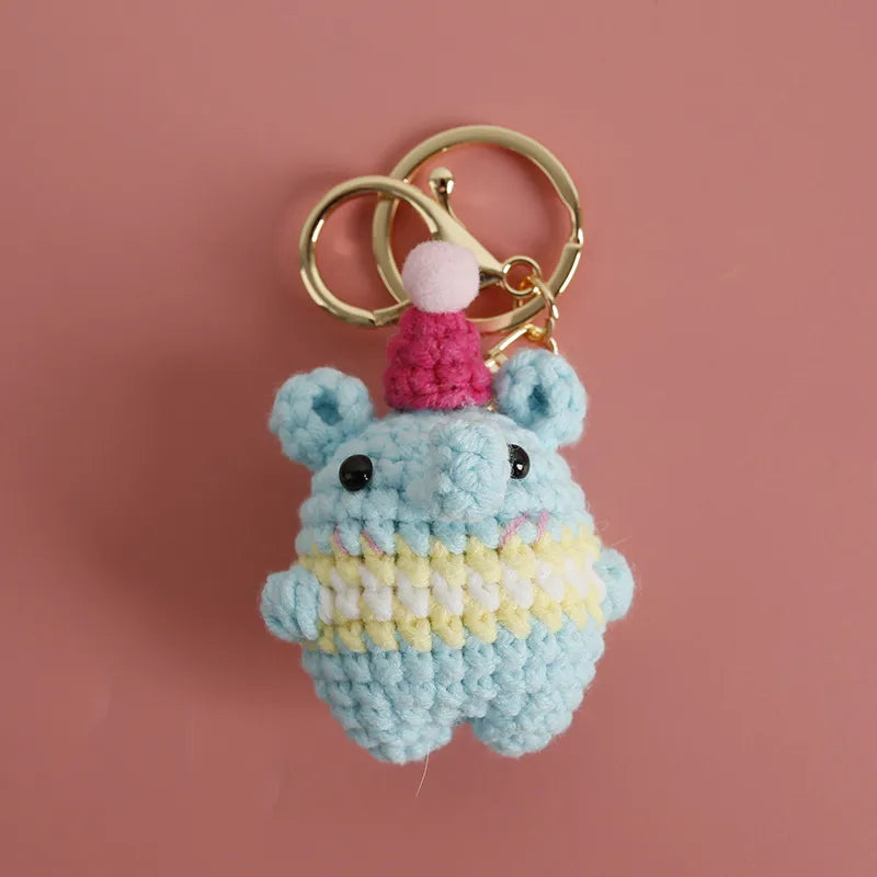 1 Piece Cute Animal yarn Bag Pendant Keychain