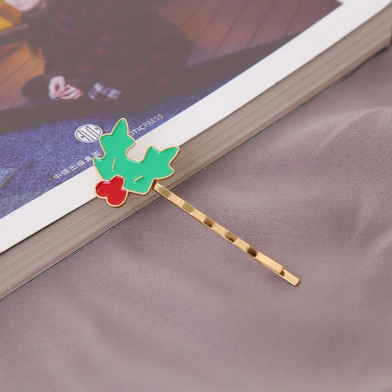 Christmas Tree Deer Hair Clip Fashionable Alloy Christmas Theme Hair Accessories Women's Cartoon Style One-Word Hairpin