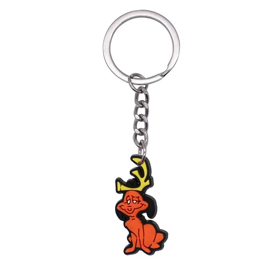Cartoon Style Cartoon Character Christmas Hat Christmas Socks PVC Metal Christmas Women's Bag Pendant Keychain