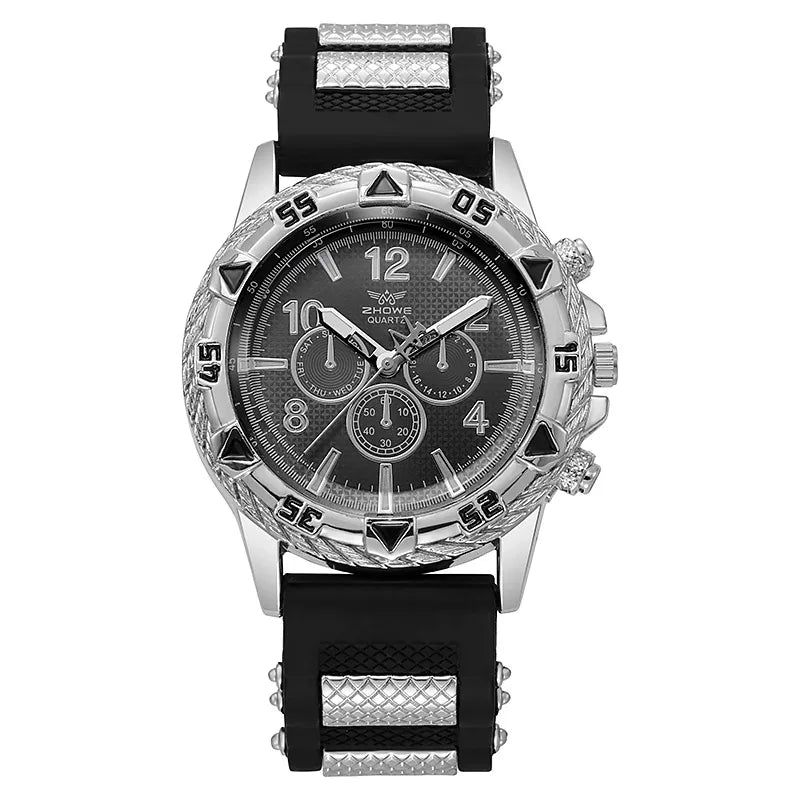 New in stock yellow gold men's watch large dial Men's Watch Middle East popular light luxury non-waterproof silicone watch