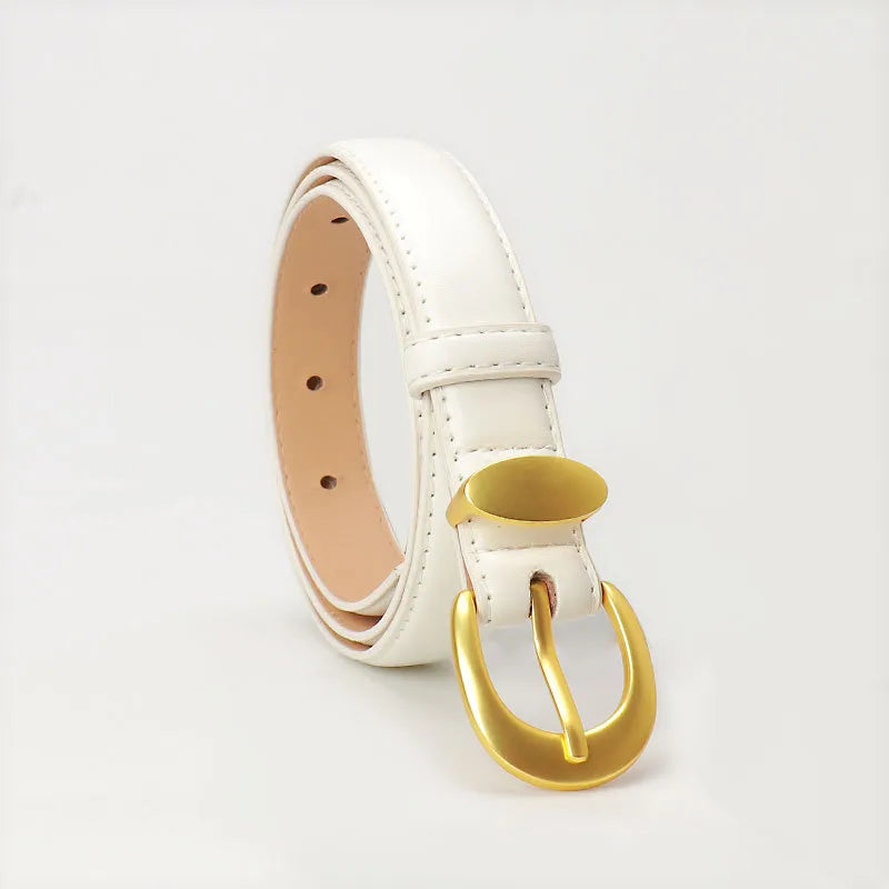 Basic Simple Style Solid Color Imitation Leather Alloy Women's Leather Belts