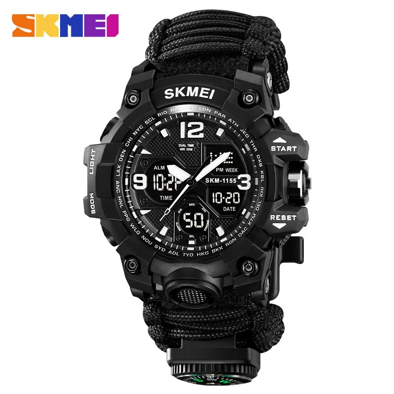 skmei men's waterproof electronic watch multi-functional dual display electronic watch outdoor sports watch wholesale