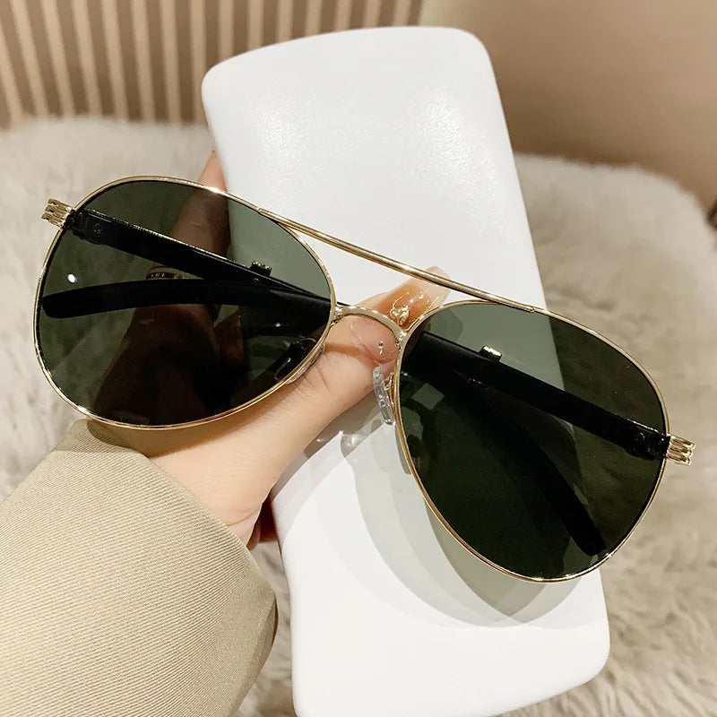 Basic Vacation Simple Style Solid Color Ac toad glasses Full Frame Women's Sunglasses