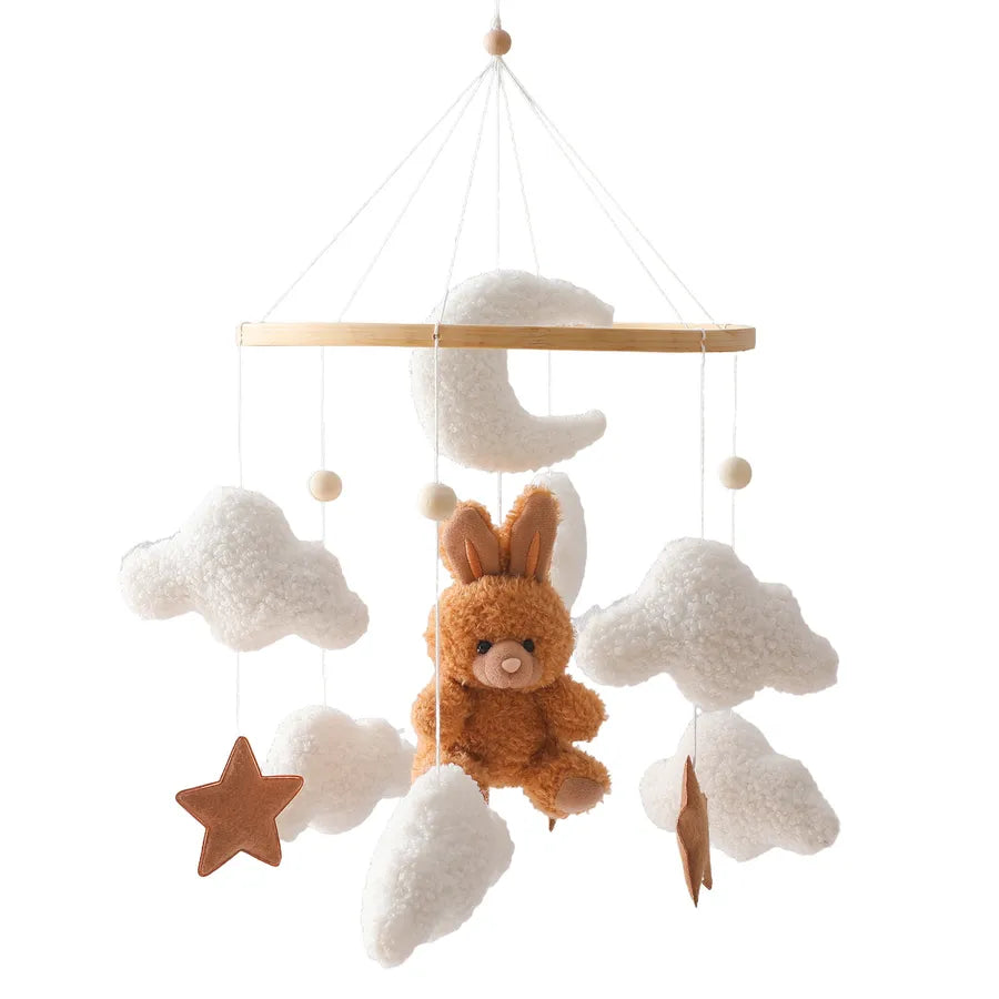 Nordic Style Felt Animal Bed Bell Hanging Decoration Baby Infant Carriage Hand Eye Coordination Hanging Ornament Bed Bell