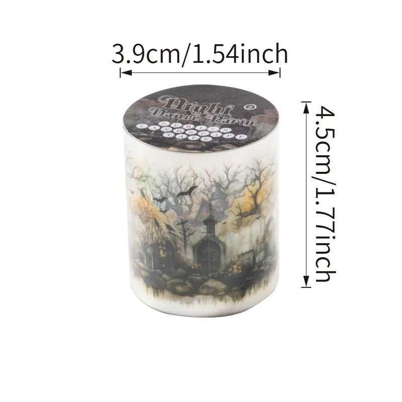 Dark Horror Style Halloween Theme PET Waterproof Tape 200cm Festive Costume Card Mask Decoration Creative Mosaics Material