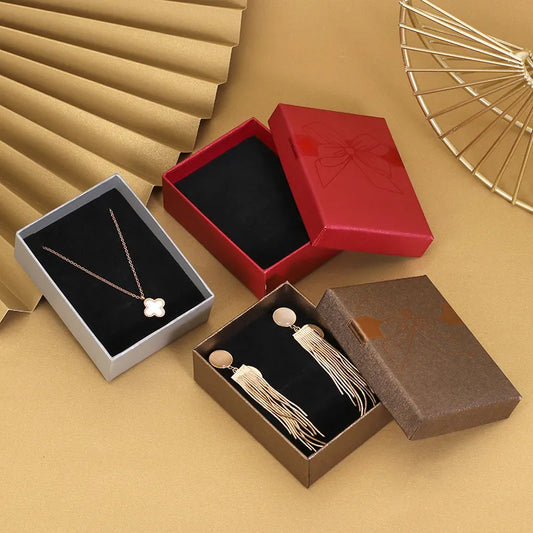 fashion bow knot paper jewelry boxes 1 piece