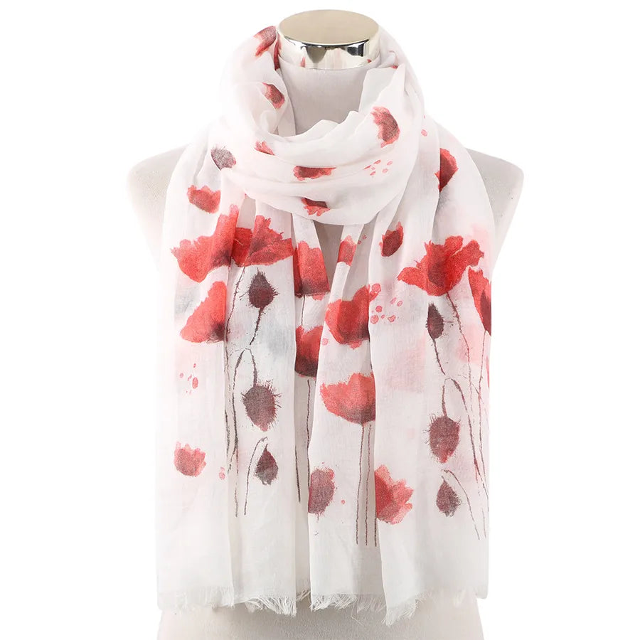 women's streetwear flower polyester printing scarf