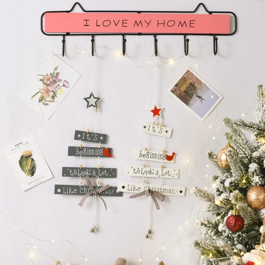 christmas cute letter wood party hanging ornaments