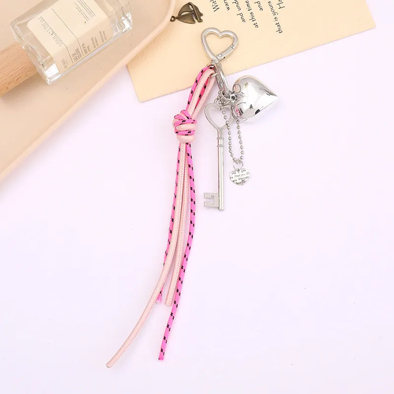 Simple Style Heart Shape Key Pu Leather Valentine'S Day Keychain
