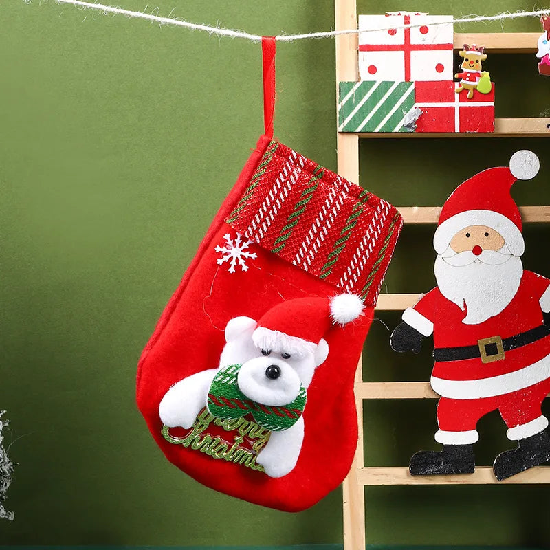 Christmas Cartoon Style Santa Claus Elk Holiday Festival Hanging Ornaments Decorative Props