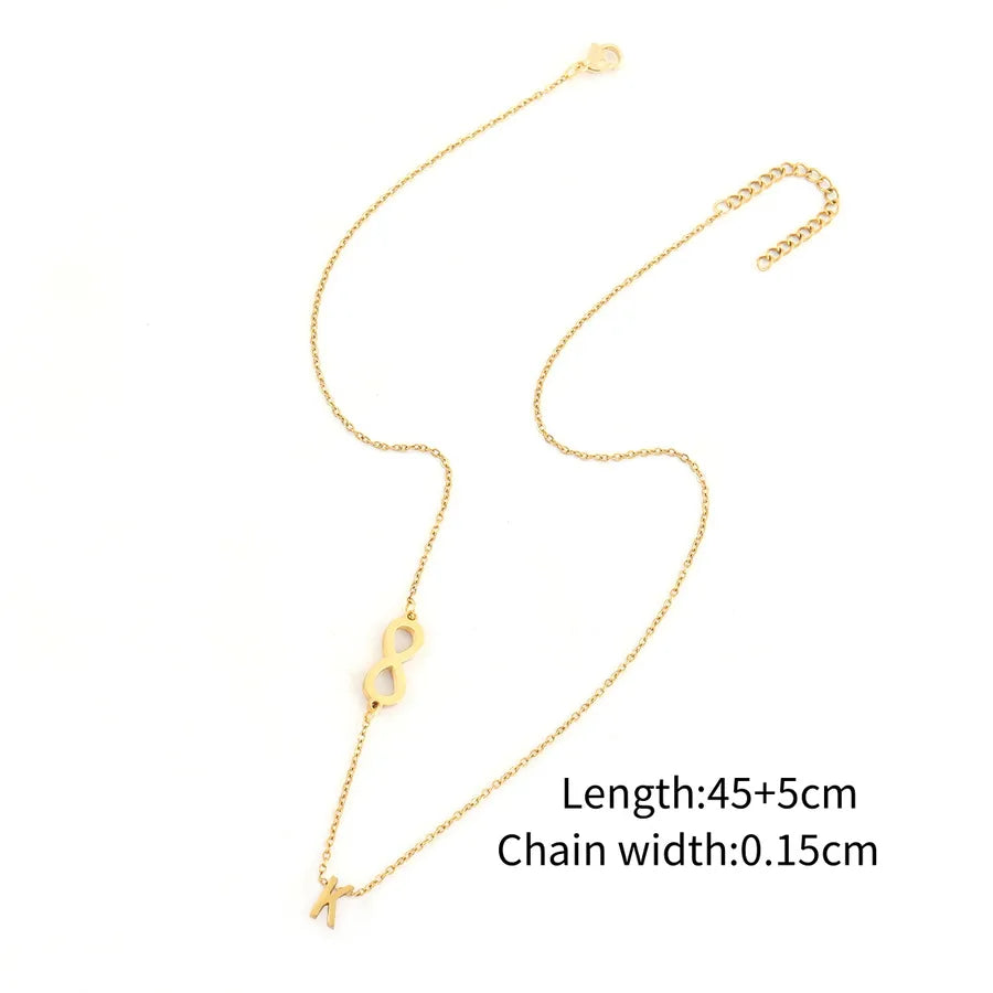 Wholesale Jewelry Elegant Simple Style Classic Style Letter Infinity 201 Stainless Steel 304 Stainless Steel cable chain Pendant Necklace