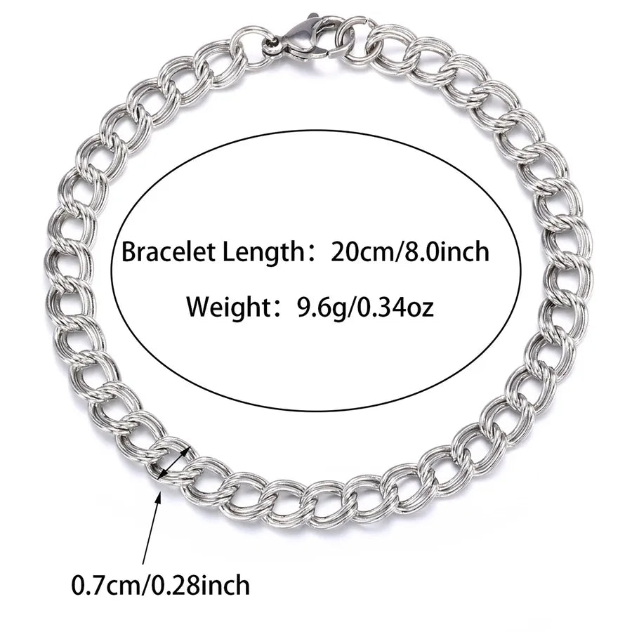 Simple Style Solid Color 304 Stainless Steel Bracelets In Bulk