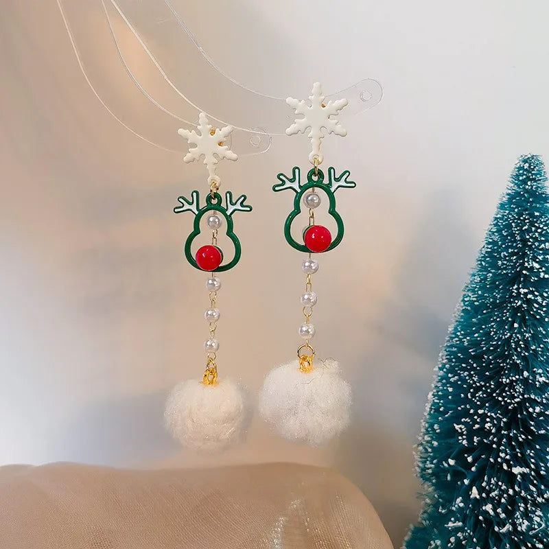 Handmade Christmas Festive Tassel Earrings Original Design Geometric Pattern Zinc Alloy Women's Jewelry Accessories Ear Jewelry