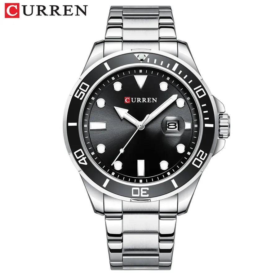 Casual Color Block Single Folding Buckle Quartz Watch Men's Watches