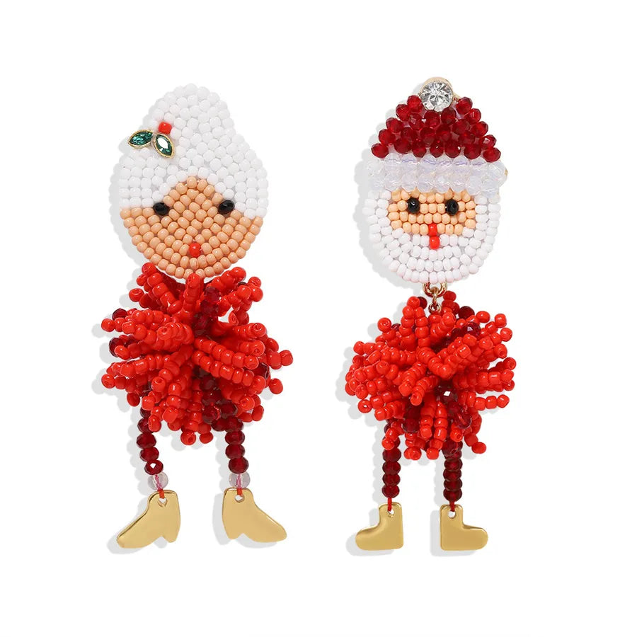 Christmas Cartoon Style Exaggerated Novelty Diamond Alloy Artificial Gemstones Earrings