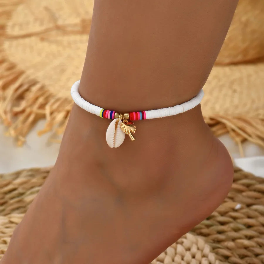 Bohemian Beach Style Distinctive Foot Decoration Simple Metal Turquoise Rice Beads Rhinestone Soft Pottery Multi-Style Foot Chain