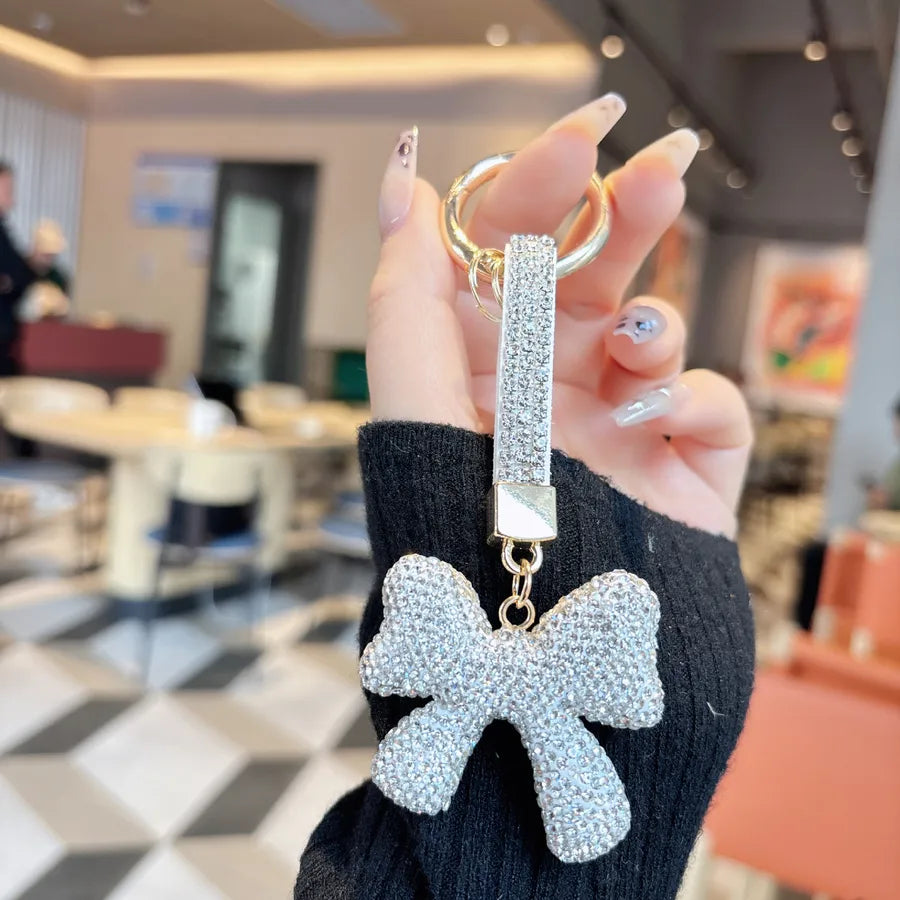 1 Piece Classic Style Bow Knot Metal Unisex Bag Pendant Keychain