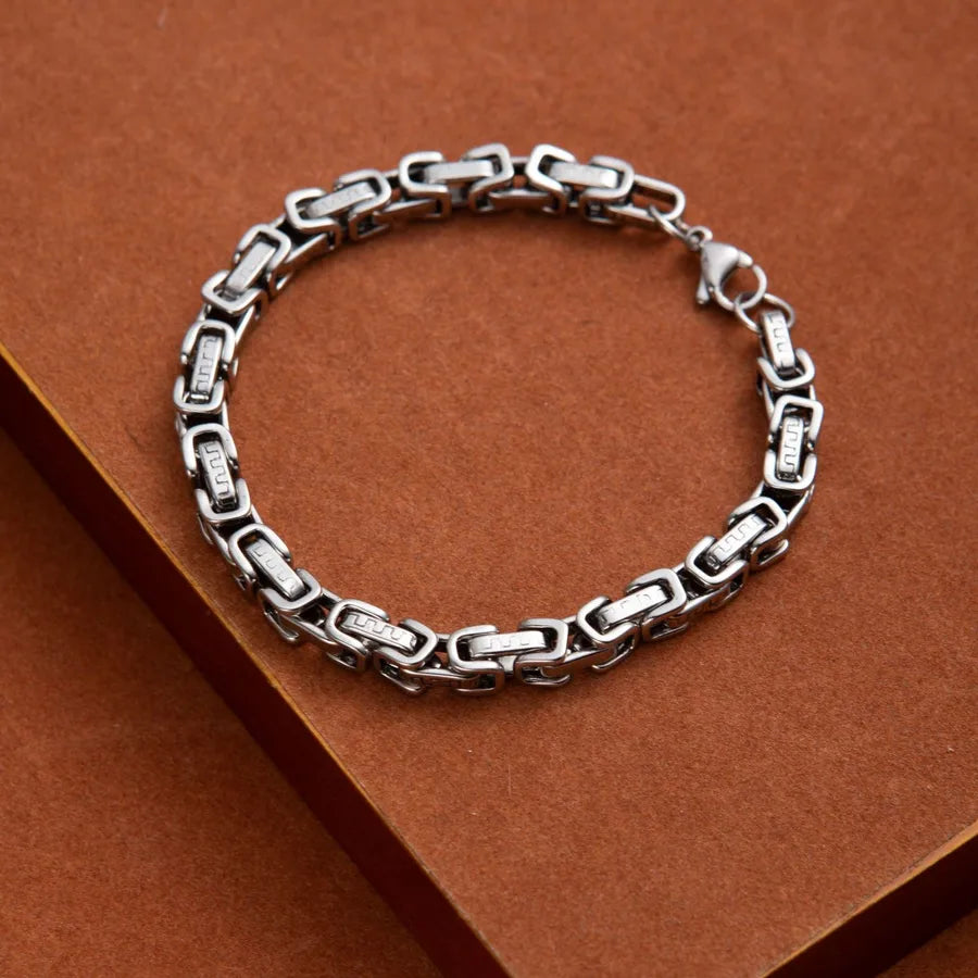 Hip-Hop Vintage Style Geometric Alloy Plating Men's Bracelets Men Chain Bracelets