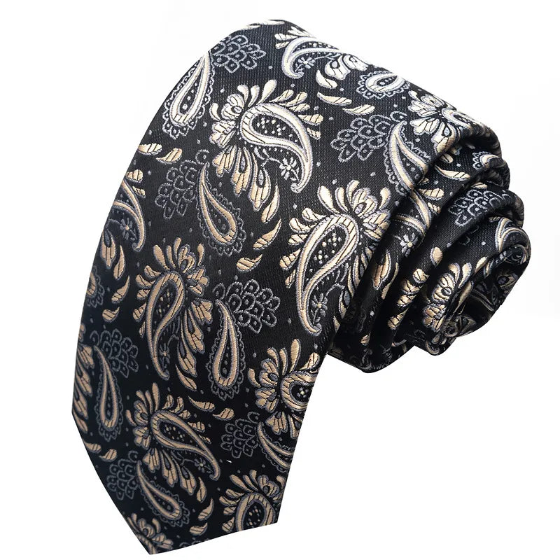 business formal solid color cashew nuts flower polyester yarn men's tie