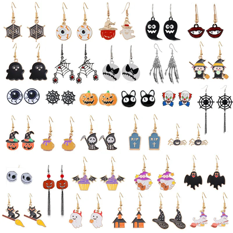 Halloween Ghost Devil Death Zombie Horror Pumpkin Skull Ear Cuff Alloy Geometric Pattern Unisex Original Design Jewelry Earring