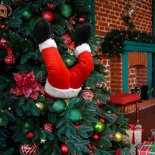 Christmas Tree Decoration Plush Elf Leg Home Decorations Santa Claus Fairy Tale Style Festive Polyester Artwork Hanging Ornament