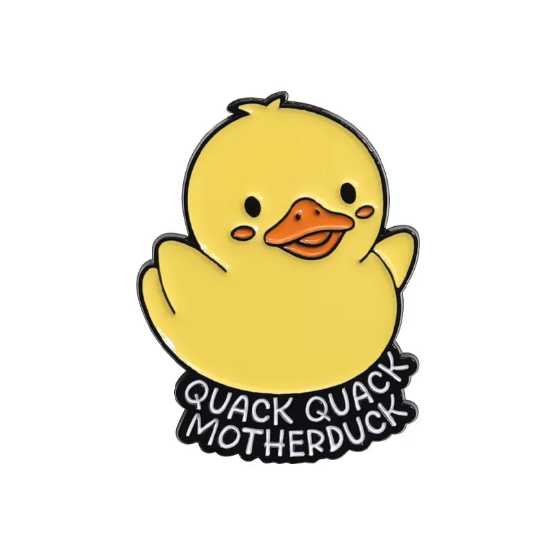 Cute Little Yellow Duck Brooch Pin Cartoon Personality Bag Charm Creative Decorations Zinc Alloy Letter Pattern Unisex Pins